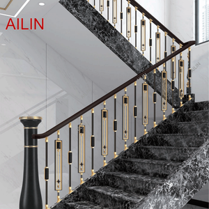 Manija de escaleras, nueva Barandilla de escalera china, barandilla de madera maciza, columnas de Villa de lujo, barandillas de aleación de aluminio - Product Image 6