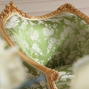 Poltrona in Stile Europeo Antico Intagliata, Sedia in Legno Massello con Tessuto e <span class=keywords><strong>Spugna</strong></span> <span class=keywords><strong>per</strong></span> Sala da Pranzo e Soggiorno - Product Image 2