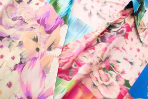 R30131S blus potongan motif untuk wanita, kemeja Satin tambal sulam lengan panjang wanita, atasan blus kerah musim panas - Product Image 4