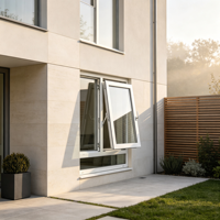Fenêtres battantes et inclinables en aluminium anti-corrosion sur mesure avec pare-soleil intégré pour la décoration des boutiques de centres commerciaux