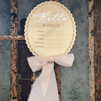 Panneau d'annonce de naissance personnalisé en bois pour bébé, panneau de bienvenue pour nouveau-né, carte de jalons pour anniversaire, fête prénatale, accessoire photo, souvenir