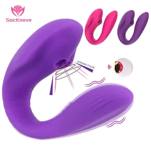 SacKnove Vente en gros Télécommande sans fil en silicone portable Point G Mamelon Clitoris Portable Sucer Adult Sex Toys pour lit de femme