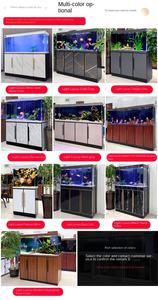 Tangki ikan akuarium kaca Ultra jernih kustom dengan filtrasi otomatis tangki sepeda lingkungan untuk penggunaan kantor ruang tamu Modern - Product Image 5