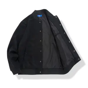 Giacca da Baseball OEM Design personalizzato Letterman giacca da college con cappuccio in bianco bomber giacca da uomo in lana