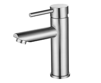 Mitigeur de lavabo moderne en acier inoxydable brossé mitigeur de lavabo monotrou
