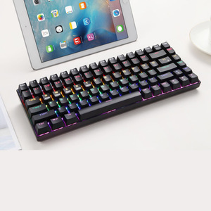 Clavier mécanique filaire USB Type-C RF84 RGB à trois modes, interrupteurs bleus, clavier de jeu et de bureau - Product Image 1