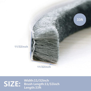 Burlete autoadhesivo insonorizado a prueba de polvo, tira de sellado de cepillo de puerta para ventanas correderas y Marco de puertas, <span class=keywords><strong>bloqueador</strong></span> de viento - Product Image 2