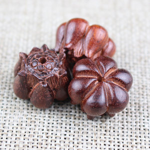 Perles de fleurs en bois de buis et bois de santal pour la fabrication de bijoux, accessoires de bricolage - Product Image 2