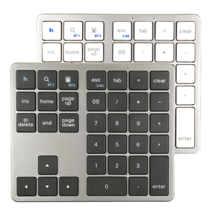 Aluminum 34keys Rechargeable mini portable number pad Ergonomic bluetooth numeric <b>keyboard</b> for office - Product Image 2