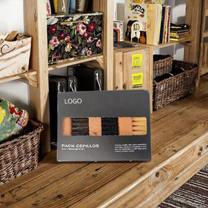 Cepillo de Limpieza para Zapatos y Tenis con Mango de Madera Barnizada, Cerdas Suaves, Medias y Rígidas, Suministro de Fábrica, Paquete con Caja - Product Image 5