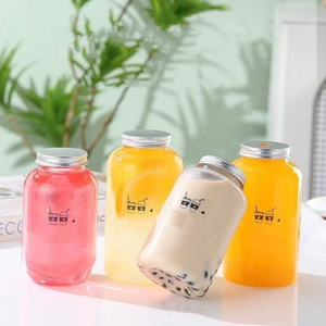 ขวดเครื่องดื่ม PET ใส น่ารัก พร้อมฝาเกลียว พิมพ์ลายสกรีน สำหรับชานมและน้ำผลไม้ - Product Image 2