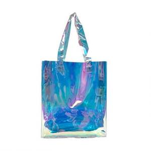 Bolsa de Compras Transparente Personalizada al por Mayor para Mujer, Bolsa de Hombro de PVC con Holograma Láser - Product Image 1