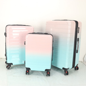 Gradient 20-Inch Roller <b>Suitcase</b> For Women Lightweight Carry-On With Combination <b>Lock</b> Swivel Wheels Solid Color - Product Image 3