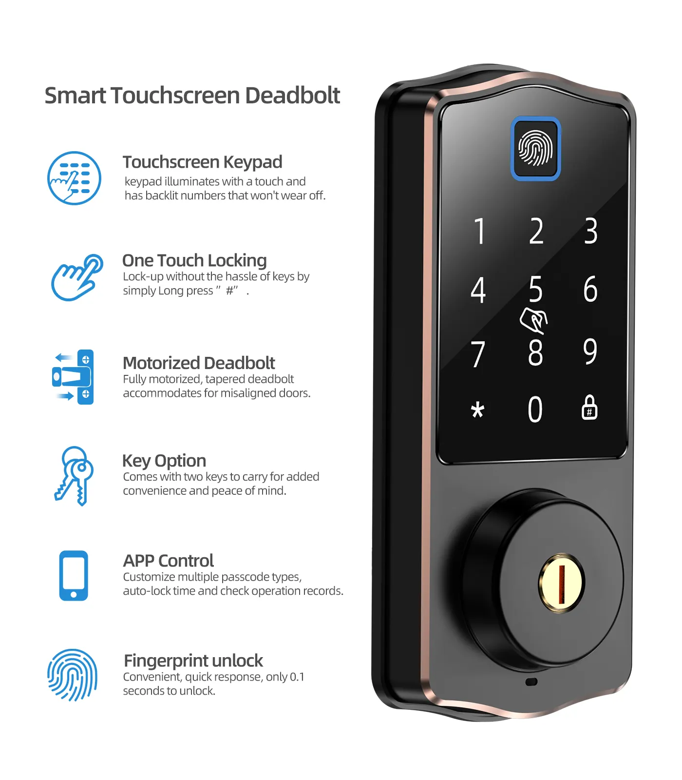 Hot Selling Smartphone Biometrische Fernbedienung Smart Locks Finger abdruck Digital Intelligent Code Kartens chl üssel Smart Türschloss