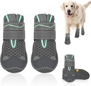 Chaussures pour chien Bobite, motif uni, sport, écologiques, antidérapantes, toutes saisons, en cuir et caoutchouc, modernes, imperméables - Product Image 5