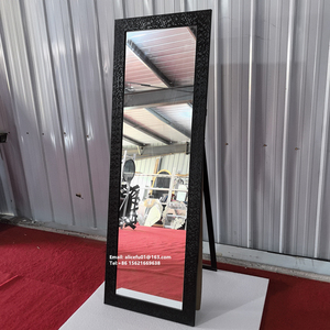 Specchio da Parete Moderno di Lusso Nero Contemporaneo Grande, Cornice in Plastica Spessa 4mm, Supporto in MDF Resistente Fatto a Mano - Product Image 6