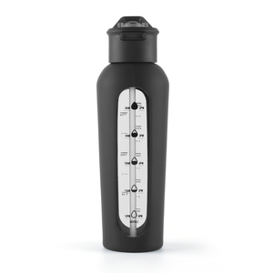 Bouteille d'eau en verre de 750 ml avec paille en silicone et manchon en silicone intégral - Product Image 1