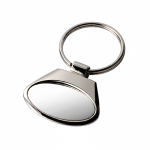 Portachiavi ovale in metallo lucido con superficie a specchio per uso quotidiano - Product Image 2