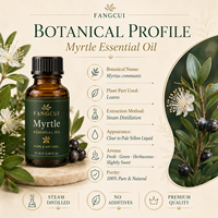 Huile Essentielle de Myrte Naturelle Distillée à la Vapeur, Huile Végétale Issu de Feuilles et de Branches pour la Fabrication de Parfums, l'Aromathérapie et la Production de Soins Cutanés