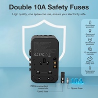 Wontravel 35W PD Charge rapide GaN adaptateur de voyage universel tout-en-un adaptateur de prise internationale chargeur avec câble