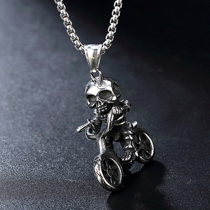 Collana con teschio Hip Hop per motocicletta <span class=keywords><strong>anime</strong></span> <span class=keywords><strong>morte</strong></span> <span class=keywords><strong>anime</strong></span> <span class=keywords><strong>morte</strong></span> collana con ciondolo a mio figlio - Product Image 2