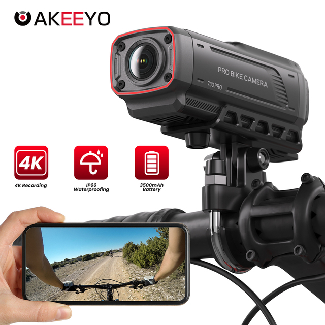 AKEEYO 730pro 1.14inch Screen 3100mah Sport Mini Motorcycle Dash Cam Quick Release Waterproof 4k Action Camera For Bike