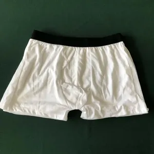 Sublimação em branco branco poliéster homens boxer shorts com preto macio cintura underwear para Dia dos Namorados