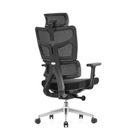Chaise de bureau pivotante ergonomique contemporaine noire en maille, réglable en hauteur, pour la maison - Offre spéciale