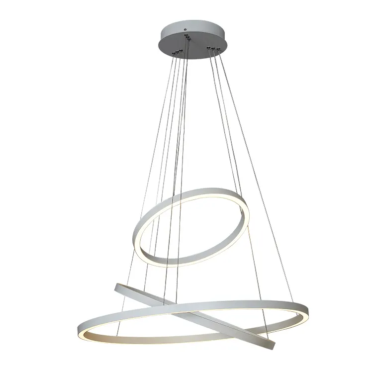 ECOJAS-Anillo de luz led para decoración de Casa de Campo y oficina, lámpara colgante de tamaño personalizado, contemporáneo