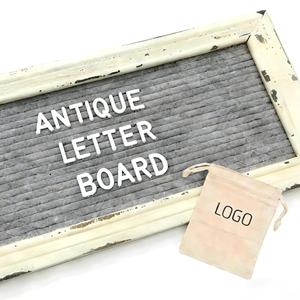 Petit tableau en feutre 12x5 avec 356 lettres, chiffres et symboles, mini tableau de messages modifiable avec cadre en bois, cadre rustique - Product Image 2