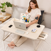 Table de chevet réglable Jiuyi Modèle L3, bureau d'ordinateur pliable, bureau d'étude pour étudiant, bureau simple en MDF pour dortoir, idéal pour la maison
