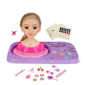 Hot Most Popular Plastic Fashion Makeup DIY Hair Styling Practice girl doll Sale Girl Dress Up Toys Plastic Baby Doll Heads