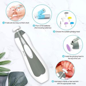 Coupe-ongles électrique pour bébé - Sécurité automatique, sans BPA et testé pour la sécurité, lime à ongles électrique pour bébé, comprend 6 limes. - Product Image 3