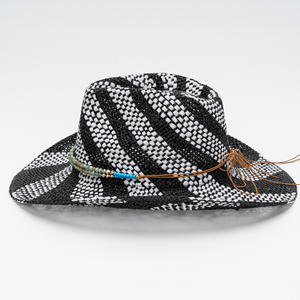 Sombrero Tejido de Dos Tonos con Diseño Nuevo para <span class=keywords><strong>Mujer</strong></span>, con Ala Enrollada, Estilo Inglés, de <span class=keywords><strong>Alta</strong></span> <span class=keywords><strong>Gama</strong></span>, para Protección Solar al Aire Libre, para Fiestas - Product Image 3