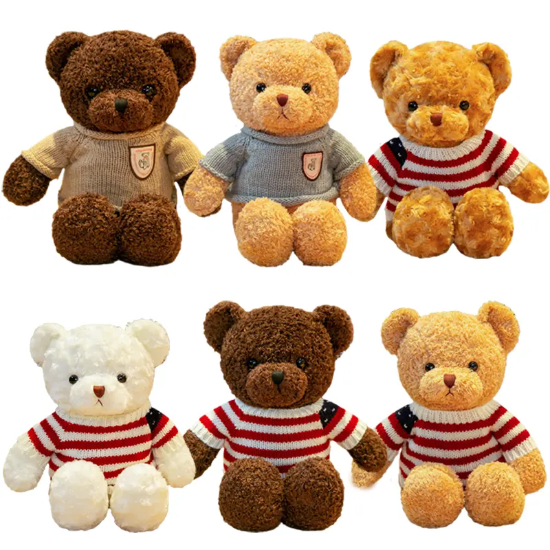 थोक प्यारा Kawaii टेडी भालू आलीशान पशु उपहार अनुकूलन नरम शिशु खिलौने टेडी भालू आलीशान खिलौने