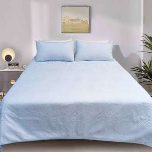 Nouvelle conception Longshow Dream Weaver Housse <span class=keywords><strong>de</strong></span> couette en coton lavé et polyester, écologique, douce, respirante, 3 pièces, texturée, unie - Product Image 4