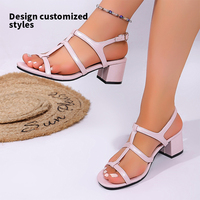 Nouvelles sandales sexy pour femmes à talons hauts, trois fines brides horizontales avec une bride supérieure, bout ouvert, chaussures de voyage A-BG-05