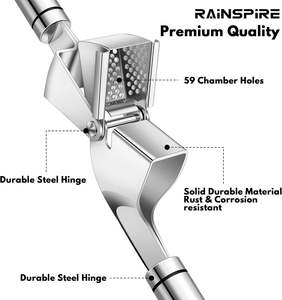 Prensa de Ajo Manual Apta para Lavavajillas, Triturador de Ajo de Acero Inoxidable, Set Profesional Premium para Picar y Pelar Ajo - Product Image 4