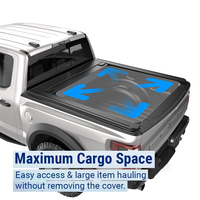 Zolionwil - Couvre-caisse de camionnette rétractable noir à double verrouillage pour Toyota Tundra 2007 2014 2018 2021 Crewmax 5.5 5.7