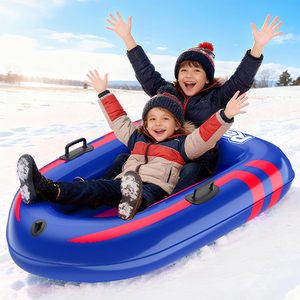 QPAU <span class=keywords><strong>Luge</strong></span> à neige en toile premium gonflable pour <span class=keywords><strong>2</strong></span> personnes avec poignées renforcées robustes pour enfants et <span class=keywords><strong>adultes</strong></span>, jouet d'hiver d'extérieur, cadeau (Bleu) - Product Image 2