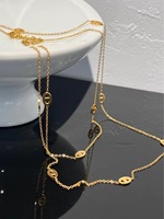Collier long en acier inoxydable plaqué or de haute qualité, motif nez de cochon, collier superposé haut de gamme pour femme