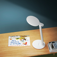 Lampe de bureau LED à chargement USB, design moderne, lampe de lecture rechargeable, batterie au lithium, matériau ABS, chambre à coucher, salon, à intensité variable
