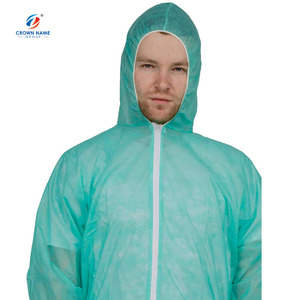 OEM biểu tượng tùy chỉnh <span class=keywords><strong>PPE</strong></span> dùng một lần Polypropylene Coverall với mui xe an toàn không thấm nước coverup - Product Image 3