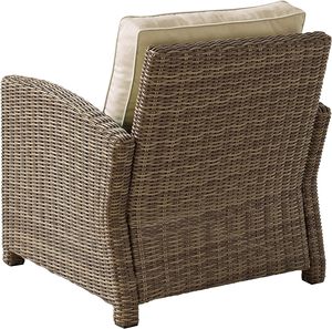 Chaise de patio extérieure en osier PE pour porche, balcon, arrière-cour, couleurs en option avec coussins de sable neutres - Product Image 3
