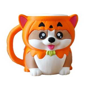Mug en plastique en forme d'animal de dessin animé mignon imprimé en 3D avec renard et chien pour la décoration de la maison et de la cuisine - Product Image 2