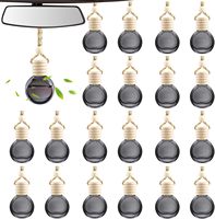 Diffuseur d'arômes 10 ml, flacon diffuseur en verre noir, diffuseur de parfum pour voiture, flacon suspendu avec bouchon en bois
