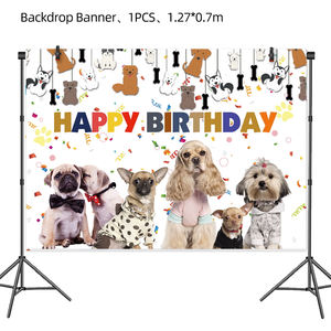 Juego de cubiertos para fiesta de Pascua con temática de perro mascota con bandeja de papel, taza, servilleta, paja de cumpleaños, decoración para Baby Shower, tela de fondo - Product Image 6