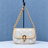 Sacs à main bandoulière élégants en brocart tissé avec chaîne pour femmes, sacs à épaule texturés tendance pour dames, sacs à main quotidiens