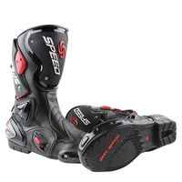PRO-BIKER Chaussures de moto de course de compétition unisexes Bottes de cavalier tout-terrain avec doublure en maille pour bottes de course de vitesse de cyclisme d'hiver