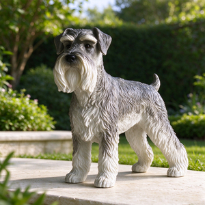 Décoration d'intérieur, cadeau de jardin, figurine de chien Schnauzer <span class=keywords><strong>miniature</strong></span> réaliste en résine peinte à la main, statue d'animal - Product Image 3